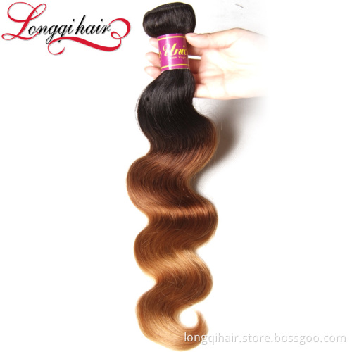 100% Human Ombre hair Braiding Hair Extension Color 1b / 4# 27 Brazilian Ombre Hair Weaves
